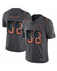 Men's Denver Broncos #58 Von Miller Grey 2019 Salute To Service USA Flag Fashion Limited Stitched NFL Jersey