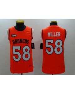 Men's Denver Broncos #58 Von Miller Orange Team Color Stitched NFL Limited Tank Top Jersey