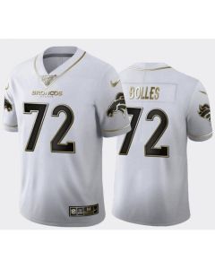 Men's Denver Broncos #72 Garett Bolles White Gold 100th Season Limited Stitched Football Jersey