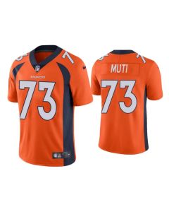 Men's Denver Broncos #73 Netane Muti Orange Vapor Untouchable Limited Stitched Jersey
