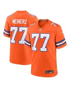 Men's Denver Broncos #77 Quinn Meinerz Orange Mile High Collection 1977 Throwback Player Game Jersey