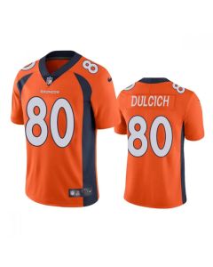 Men's Denver Broncos #80 Greg Dulcich Orange Vapor Untouchable Stitched Jersey