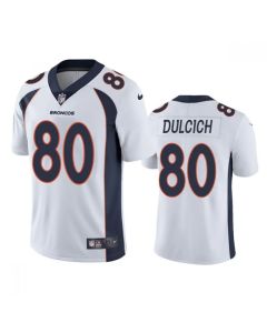 Men's Denver Broncos #80 Greg Dulcich White Vapor Untouchable Stitched Jersey