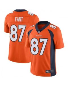 Men's Denver Broncos #87 Noah Fant Orange Vapor Untouchable Limited Stitched Jersey