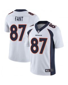 Men's Denver Broncos #87 Noah Fant White Vapor Untouchable Limited Stitched Jersey