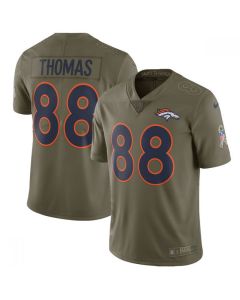 Men's Denver Broncos #88 Demaryius Thomas Olive Salute To Service Limited Stitched NFL Jersey