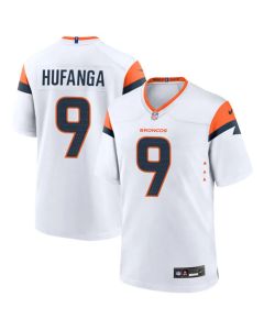 Men's Denver Broncos #9 Talanoa Hufanga White Alternate Game Jersey (White)