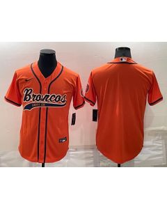 Men's Denver Broncos Blank Cool Base Orange Stitched Baseball Jersey