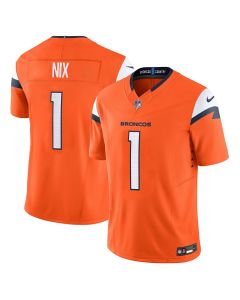 Men's Denver Broncos Bo Nix Orange 2024 NFL Draft First Round Pick Player F.U.S.E. Vapor Untouchable Limited Stitched Football Jersey