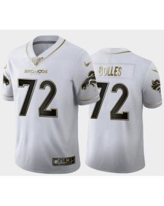 Men's Denver Broncos Customized White Golden Edition Stitched Jersey