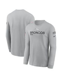 Men's Denver Broncos Gray 2024 Salute To Service Long Sleeve T-Shirt (Gray)