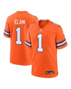 Men's Denver Broncos Jason Elam Orange Mile High Collection 1977 Throwback Retired Player Game Jersey