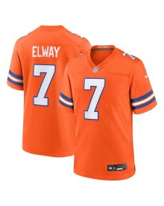 Men's Denver Broncos John Elway Orange Mile High Collection 1977 Throwback Retired Player Game Jersey