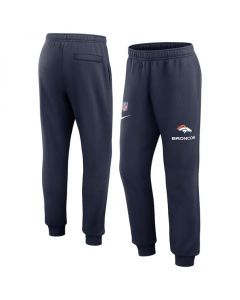 Men's Denver Broncos Navy Chop Block Fleece Sweatpants (Navy)