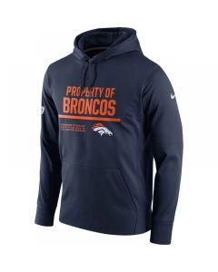 Men's Denver Broncos Navy Circuit Property Of Performance Pullover Hoodie