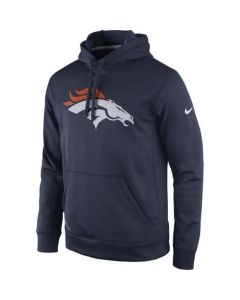 Men's Denver Broncos Navy Practice Performance Pullover Hoodie