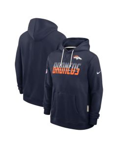 Men's Denver Broncos Navy Sideline Standard Issue Top Prospect Dri-FIT Hoodie (Navy)