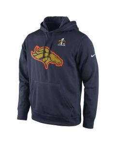 Men's Denver Broncos Navy Super Bowl 50 Bound Team Travel Performance Pullover Hoodie