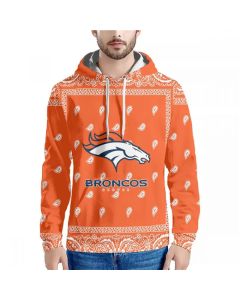 Men's Denver Broncos Orange Pullover Hoodie (Orange)