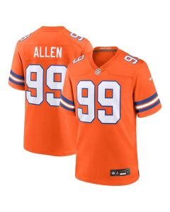 Men's Denver Broncos Zach Allen Orange Mile High Collection 1977 Throwback Player Game Jersey