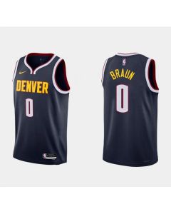 Men's Denver Nuggets #0 Christian Braun 2022 Navy Icon Edition Stitched Jersey