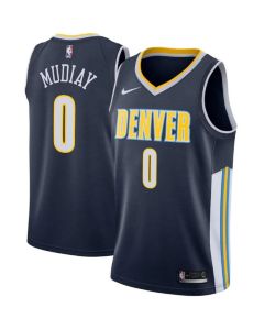 Men's Denver Nuggets #0 Emmanuel Mudiay Navy Icon Edition Stitched Jersey