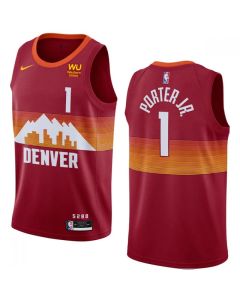 Men's Denver Nuggets #1 Michael Porter Jr. 2020-21 Red City Edition Stitched NBA Jersey
