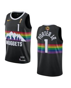 Men's Denver Nuggets #1 Michael Porter Jr. Black 2023 Finals Champions City Edition Stitched Basketball Jersey