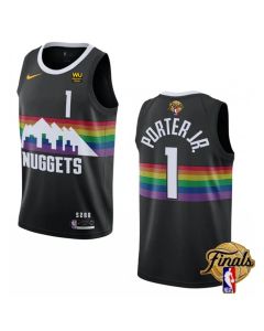 Men's Denver Nuggets #1 Michael Porter Jr. Black 2023 Finals City Edition Stitched Basketball Jersey