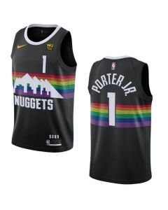 Men's Denver Nuggets #1 Michael Porter Jr. Black Stitched Jersey
