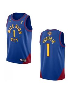 Men's Denver Nuggets #1 Michael Porter Jr. Blue 2023 Finals Champions Statement Edition Stitched Basketball Jersey