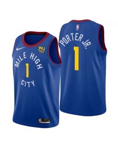 Men's Denver Nuggets #1 Michael Porter Jr. Blue Stitched Jersey