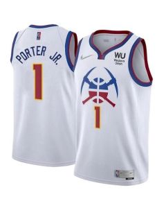 Men's Denver Nuggets #1 Michael Porter Jr. White Stitched Jersey