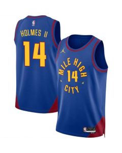 Men's Denver Nuggets #14 DaRon Holmes II Blue 2024 Draft Statement Edition Stitched Basketball Jersey