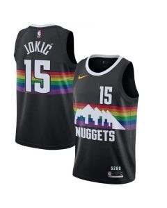 Men's Denver Nuggets #15 Nikola Jokic Black 2019 City Edition Stitched NBA Jersey