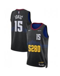 Men's Denver Nuggets #15 Nikola Jokic Black 2023 City Edition Stitched Basketball Jersey (Black)