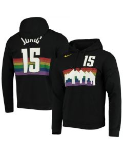 Men's Denver Nuggets #15 Nikola Jokic Black City Edition Name & Number Pullover Hoodie