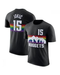 Men's Denver Nuggets #15 Nikola Jokic Black T-Shirt