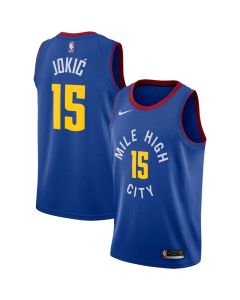 Men's Denver Nuggets #15 Nikola Jokic Blue Icon Edition Stitched Jersey