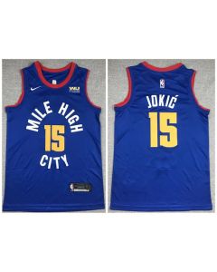 Men's Denver Nuggets #15 Nikola Jokic Blue Stitched Jersey (Blue)