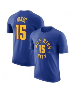 Men's Denver Nuggets #15 Nikola Jokic Blue T-Shirt