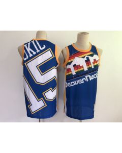 Men's Denver Nuggets #15 Nikola Jokic Blue Throwback Stitched Jersey