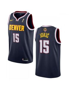 Men's Denver Nuggets #15 Nikola Jokic Navy 2023 Finals Champions Icon Edition Stitched Basketball Jersey