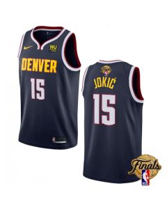 Men's Denver Nuggets #15 Nikola Jokic Navy 2023 Finals Icon Edition Stitched Basketball Jersey