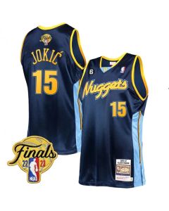 Men's Denver Nuggets #15 Nikola Jokic Navy 2023 Finals With NO.6 Patch Stitched Basketball Jersey