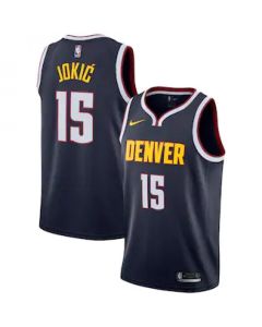 Men's Denver Nuggets #15 Nikola Jokic Navy Icon Edition Stitched Jersey