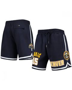 Men's Denver Nuggets #15 Nikola Jokic Navy Shorts