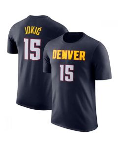 Men's Denver Nuggets #15 Nikola Jokic Navy T-Shirt