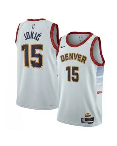 Men's Denver Nuggets #15 Nikola Jokic Silver 2022/23 City Edition Stitched Jersey