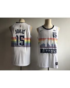 Men's Denver Nuggets #15 Nikola Jokic White 2018/19 City Edition Swingman Stitched NBA Jersey